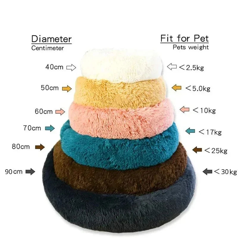 Fluffy Dog Bed For Large Round Dog Bed Super Soft Cat House Plush Cat Nest Winter Warm Dog Pet Bed