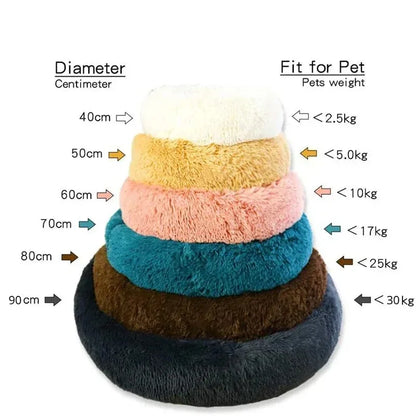 Fluffy Dog Bed For Large Round Dog Bed Super Soft Cat House Plush Cat Nest Winter Warm Dog Pet Bed