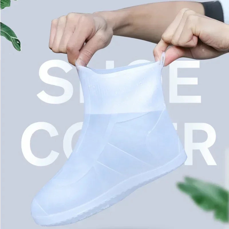 Waterproof Silicone Shoe Cover High Top Rain Boots Cover Non-slip Shoes Protector Outdoor Reusable Thickened Footwear Children