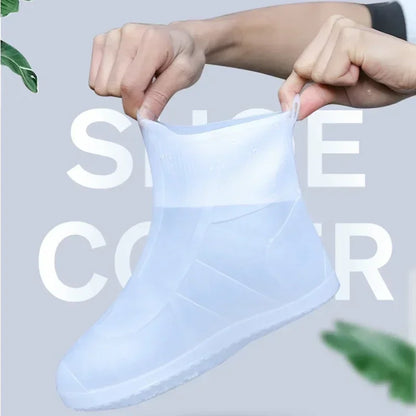 Waterproof Silicone Shoe Cover High Top Rain Boots Cover Non-slip Shoes Protector Outdoor Reusable Thickened Footwear Children