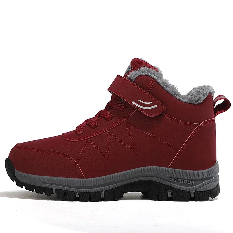 Men's Hiking Snow Boots Winter Shoes with Waterproof and Warm Insulation_RED