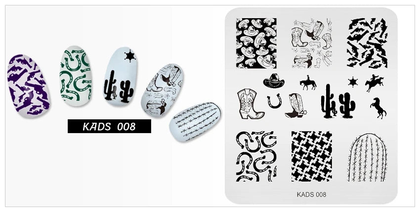 KADS Nail Stamp Flowers Nail Stamping Plates Stainless Steel Nail Art Image Plate Stamp Template Stencil Tools