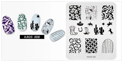 KADS Nail Stamp Flowers Nail Stamping Plates Stainless Steel Nail Art Image Plate Stamp Template Stencil Tools