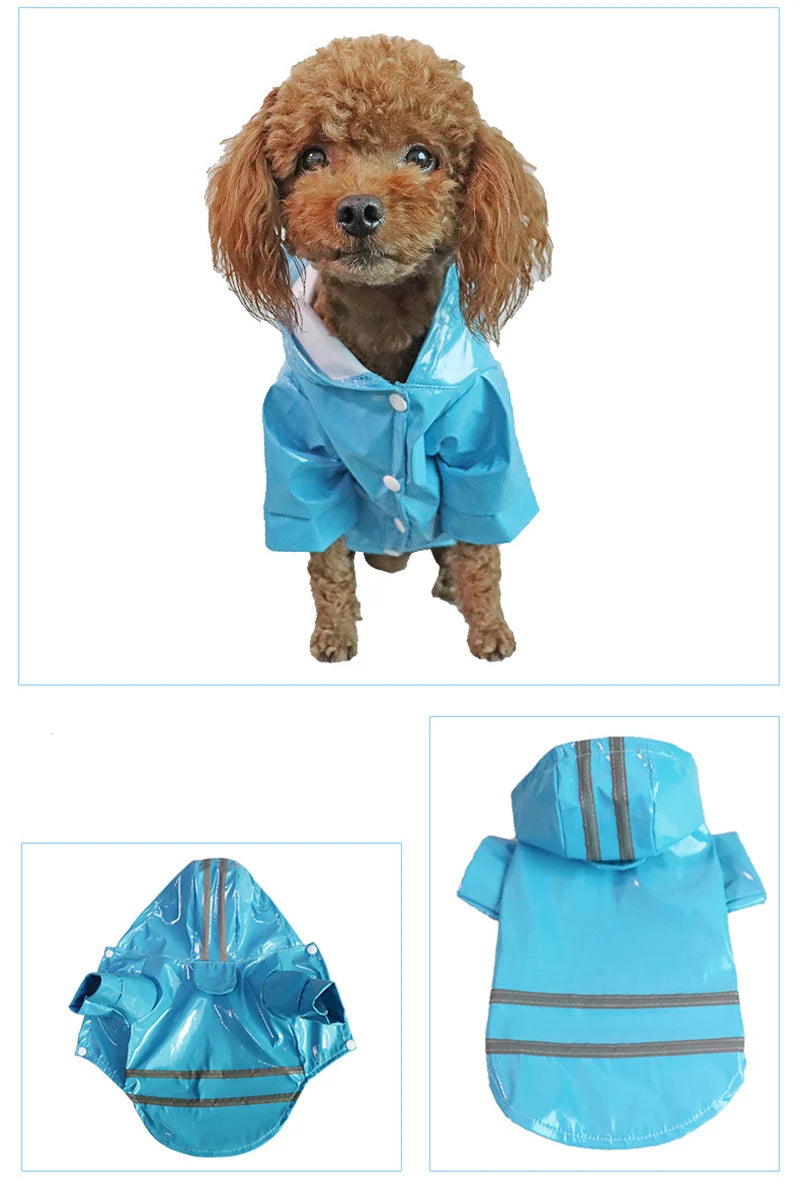 Dog Raincoat Reflective Waterproof Snowproof Pet Coat for Small Puppy