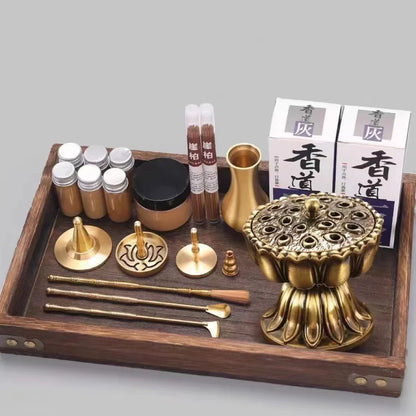 Brass Incense Making Kit Wax Melt Incense Burner Portable DIY Handmade Fragrance Seal Moulding Tools Incense Accessories