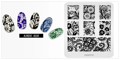 KADS Nail Stamp Flowers Nail Stamping Plates Stainless Steel Nail Art Image Plate Stamp Template Stencil Tools