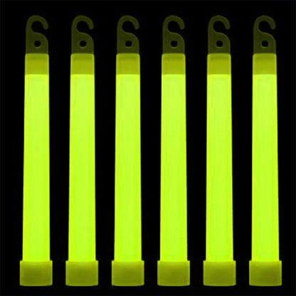 1-50pcs Glow Sticks with Hook 6 inch Fluorescence Light for Hiking Camping Outdoor Emergency Concert Party Light Sticks